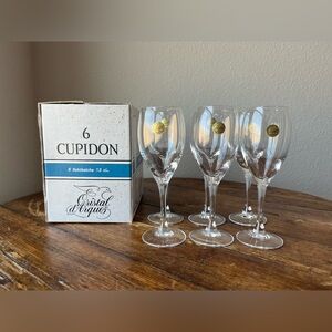 Cristal d’Arques Cupidon Pattern Set of 6 Champagne flutes